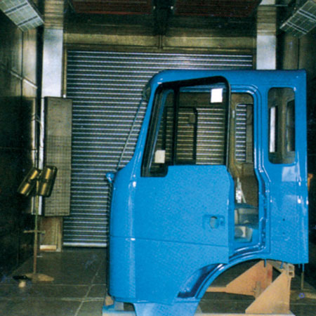 odens Trucks (Paccar) - Curing 2-Pack Paint on GRP Cabs